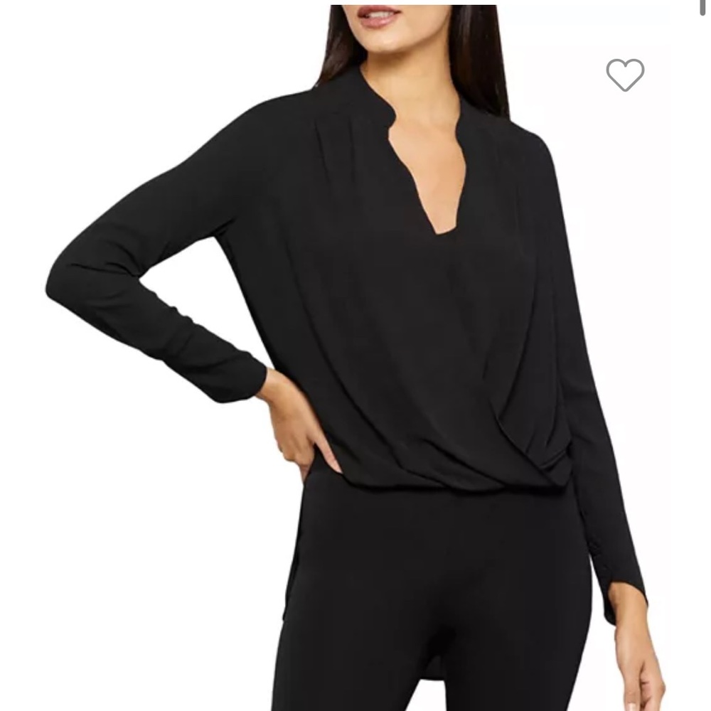 BCBG Jaclyn drape front blouse